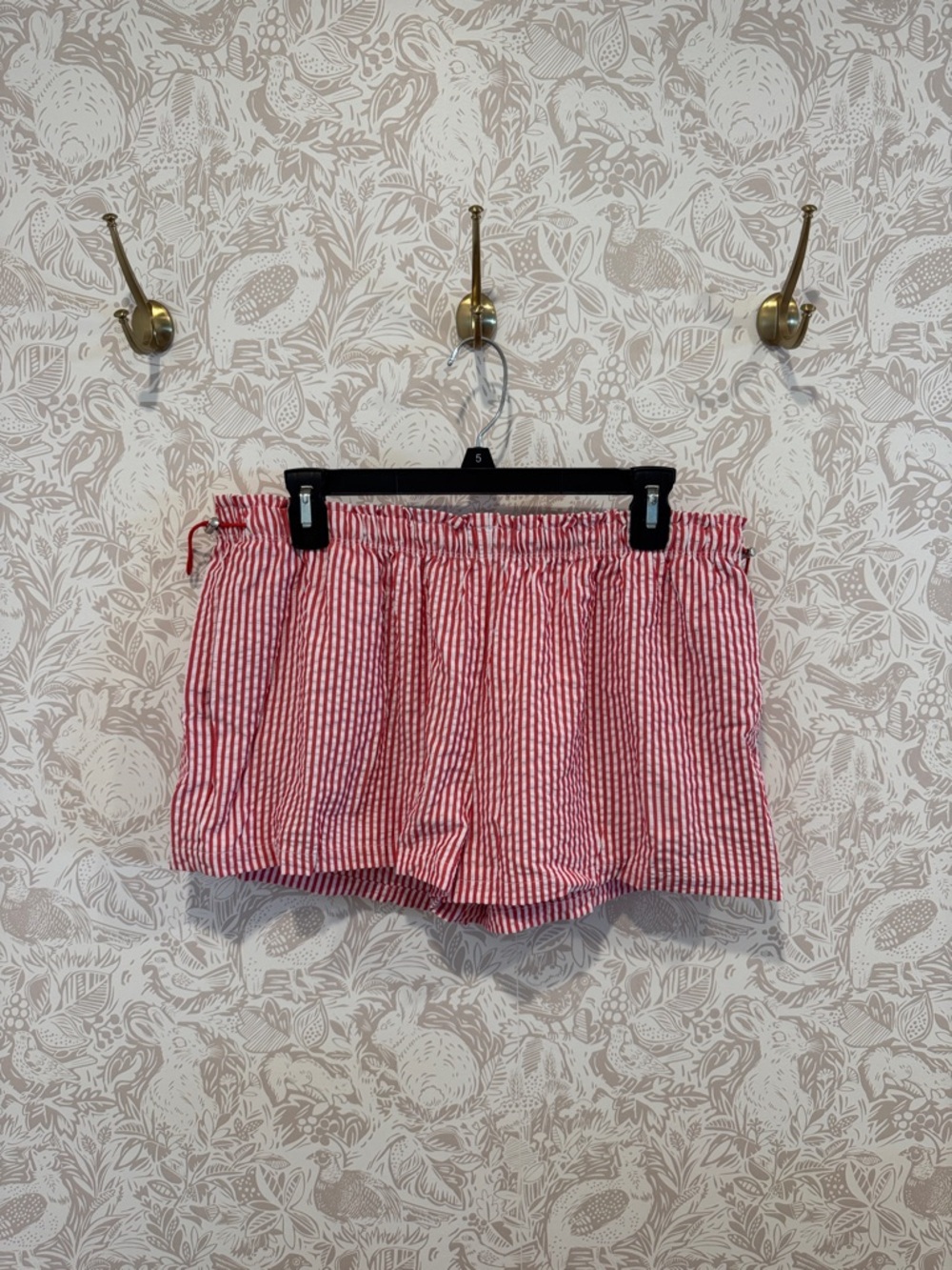 No Boundaries Red and White Striped Athletic Shorts
